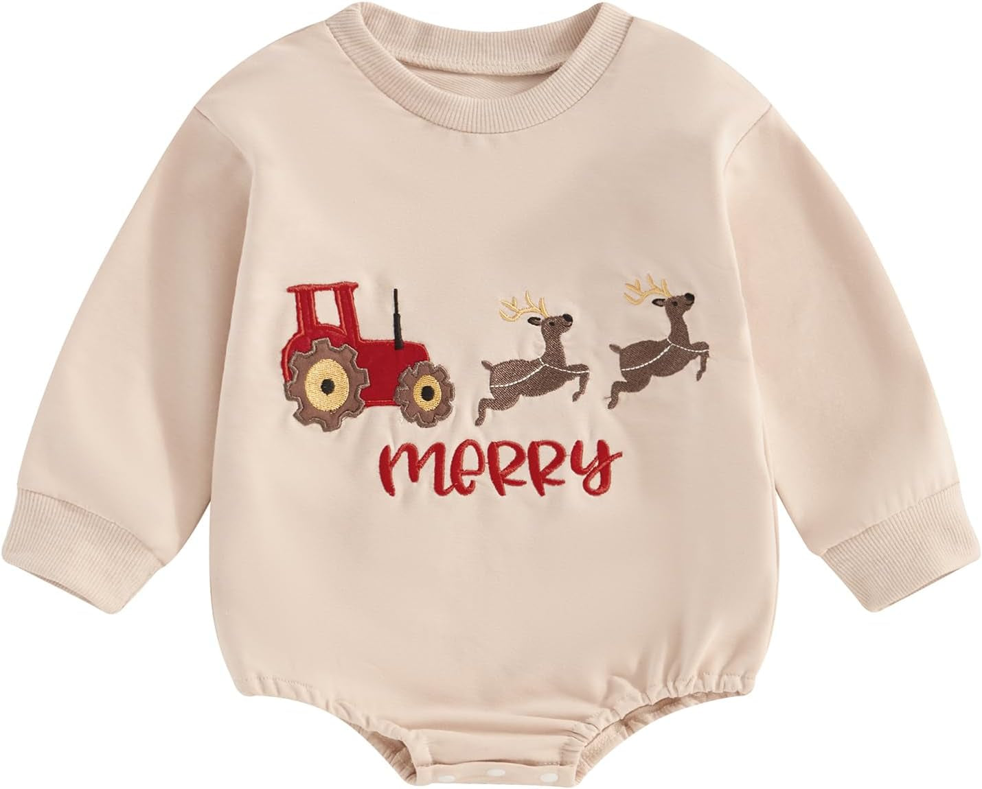 Baby Girl Boy Christmas Clothes Letter Print Sweatshirt Romper Infant Long Sleeve Bubble Romper Winter Outfit