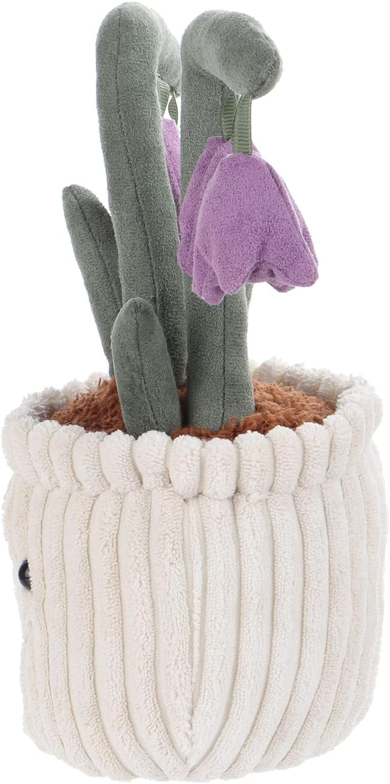 Apricot Lamb Soft Flores Convallariae Plant Plush Toy, Stuffed Purple Flower Pot, Kawaii Plushie for Kids, 9.5"