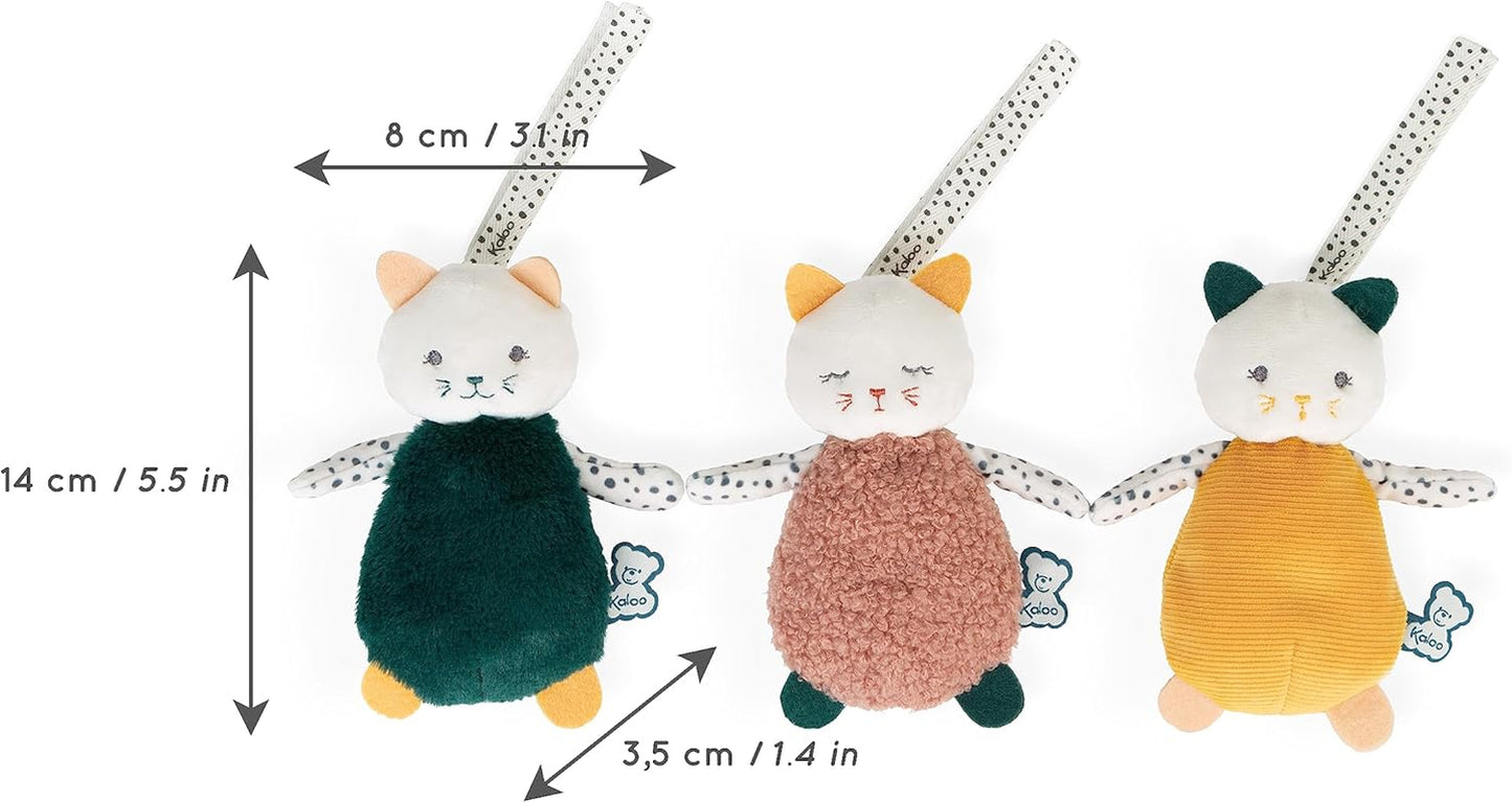 Kaloo - Stimuli - My Little Huggable Cats - Set of 3 Soft Toys - 0 Months + - K971600