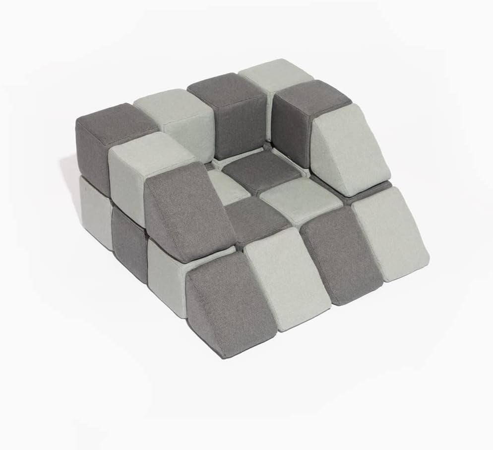 Freshly Picked Magnetblox Magnetic Construction Blocks for Kids, Standard Set, Charcoal Gray