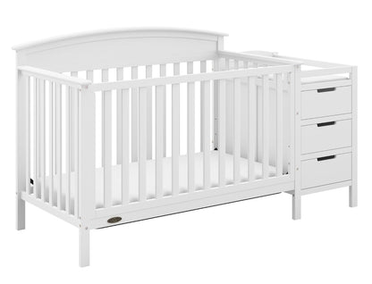 Graco Benton 5-In-1 Convertible Crib (White) – GREENGUARD Gold Certified, Converts from Baby Crib to Toddler Bed, Daybed and Full-Size Bed, Fits Standard Full-Size Crib Mattress