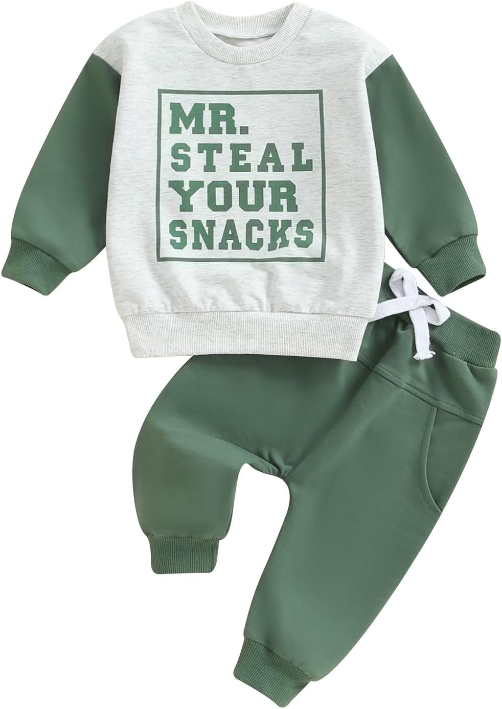 Toddler Baby Boy Clothes Crewneck Sweatshirt Long Sleeve Letter Print Shirt with Pants Cute Fall Winter Outfits