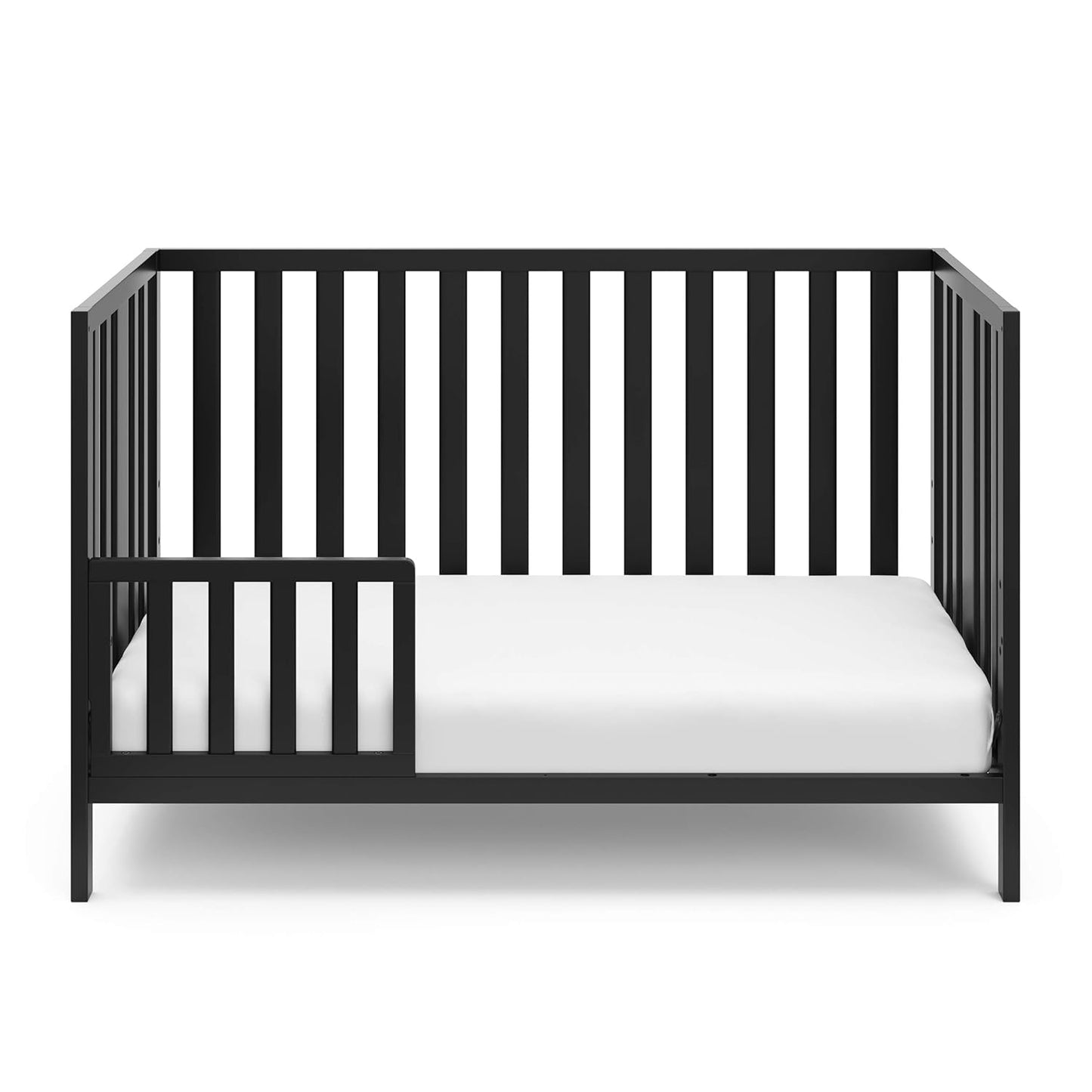 Storkcraft Pacific 5-In-1 Convertible Crib - (Black) – Converts from Baby Crib to Toddler Bed, Daybed and Full-Size Bed, Fits Standard Full-Size Crib Mattress, Adjustable Mattress Support Base