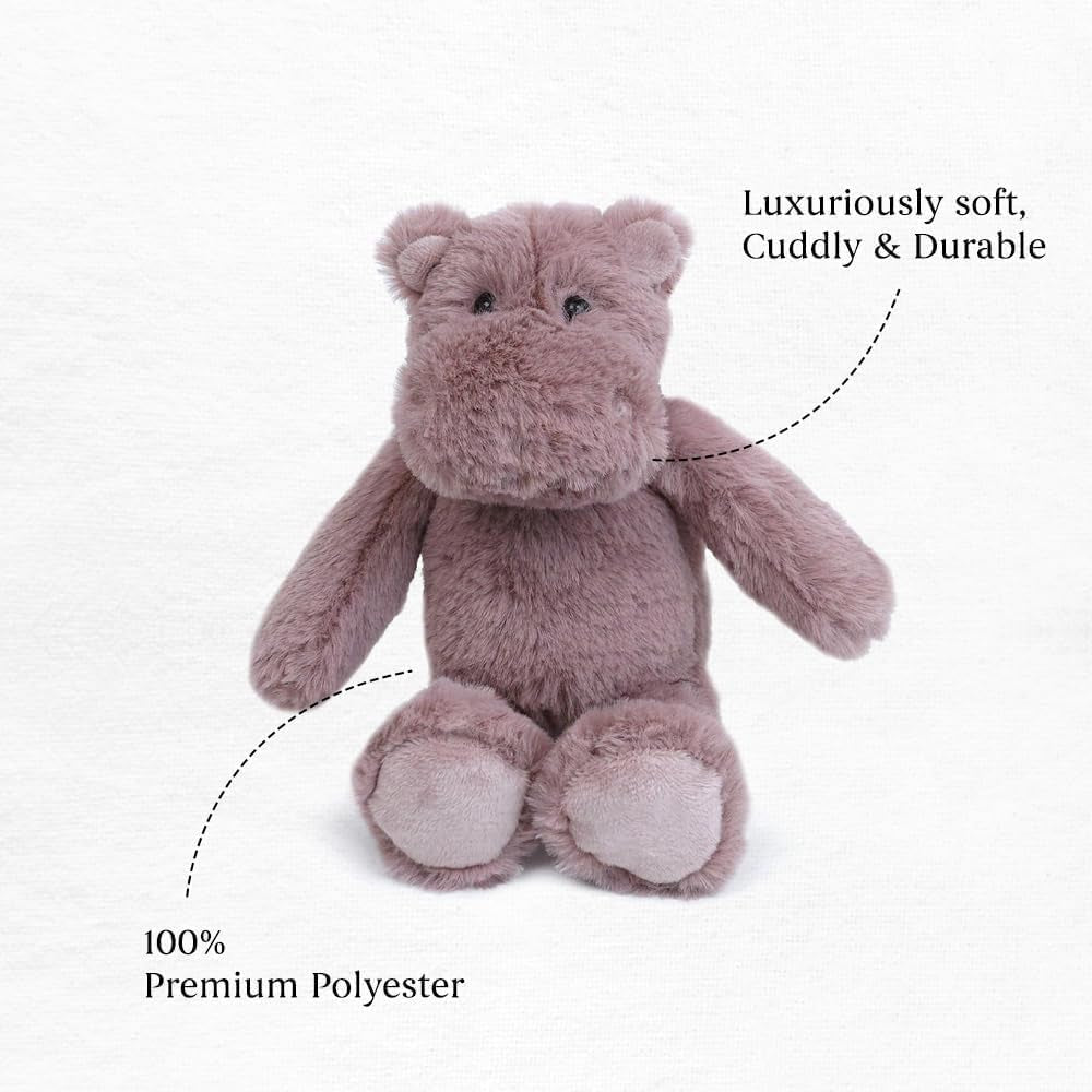 MON AMI Hilly the Hippo Stuffed Animal - 10" Purple, Premium Plush Hippopotamus Toy, Stuffed Wild Animals, Soft & Cuddly, Great Gift for Newborns, Kids, Boys, Girls