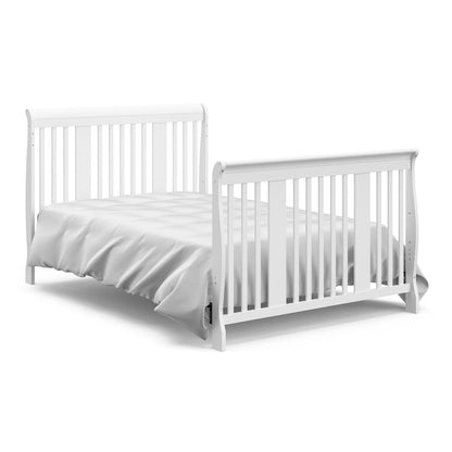 Storkcraft Tuscany 4-In-1 Convertible Crib (White) - Easily Converts to Toddler Bed, Day Bed or Full Bed, 3 Position Adjustable Height Mattress (Mattress Not Included)