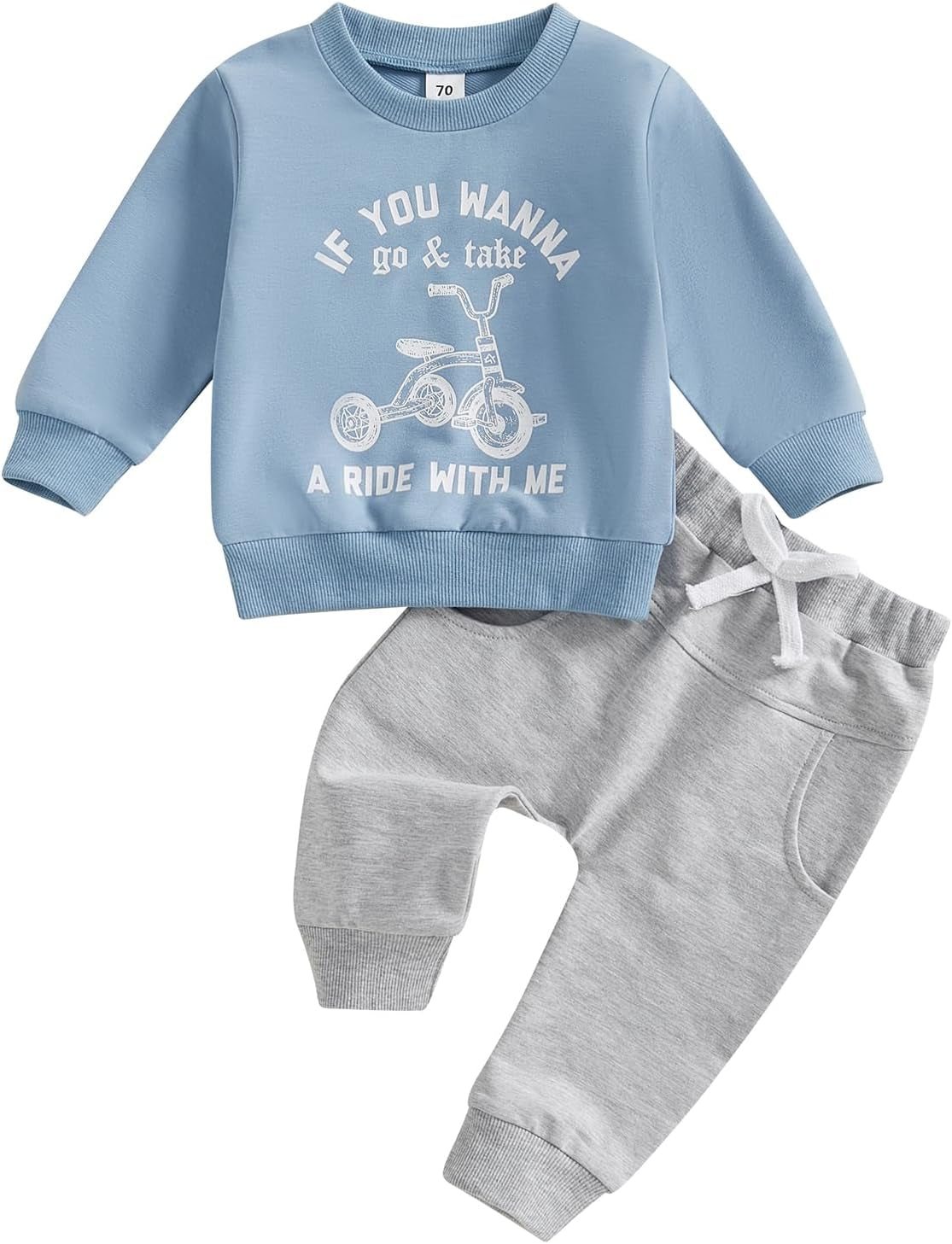 Toddler Baby Boy Clothes Crewneck Sweatshirt Long Sleeve Letter Print Shirt with Pants Cute Fall Winter Outfits