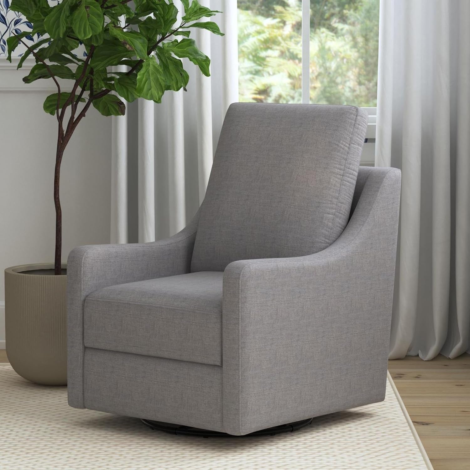 Davinci Field Swivel Glider in Misty Grey, Greenguard Gold Certified