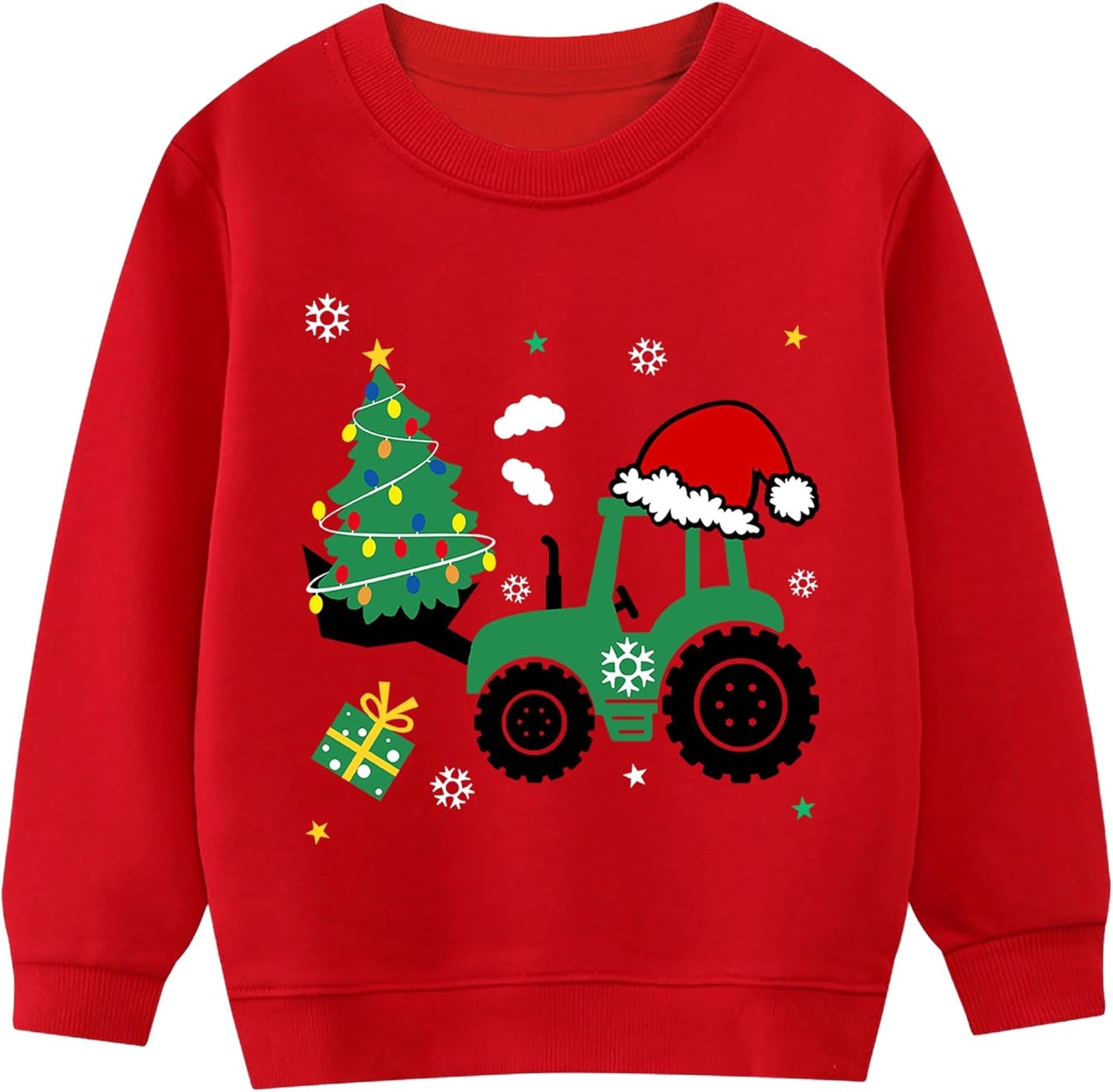 DDSOL Toddler Boys Girls Christmas Sweatshirts Kids Ugly Xmas Pullover Funny Santa Reindeer Truck Shirts Tops 2-7 Years