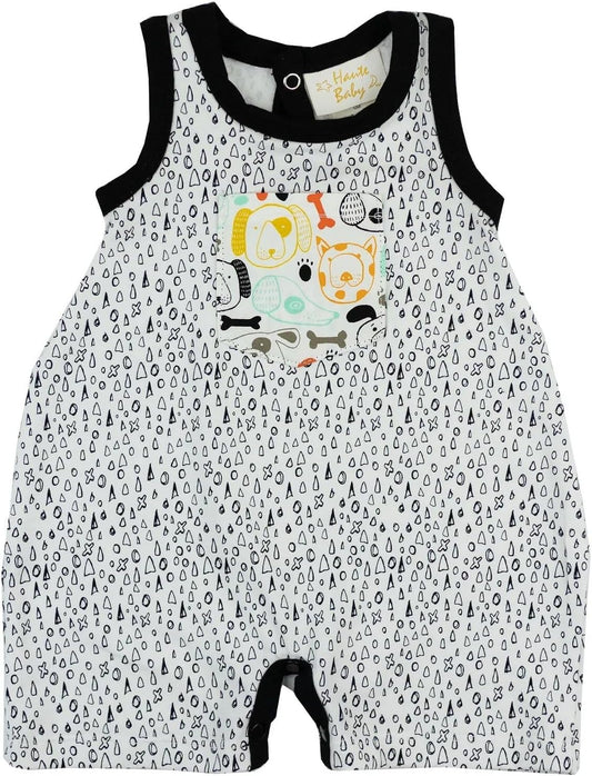 Haute Baby Cotton Sleeveless Bodysuits Baby Girl Print Romper Clothes Toddler Infant Newborn -Multicolor