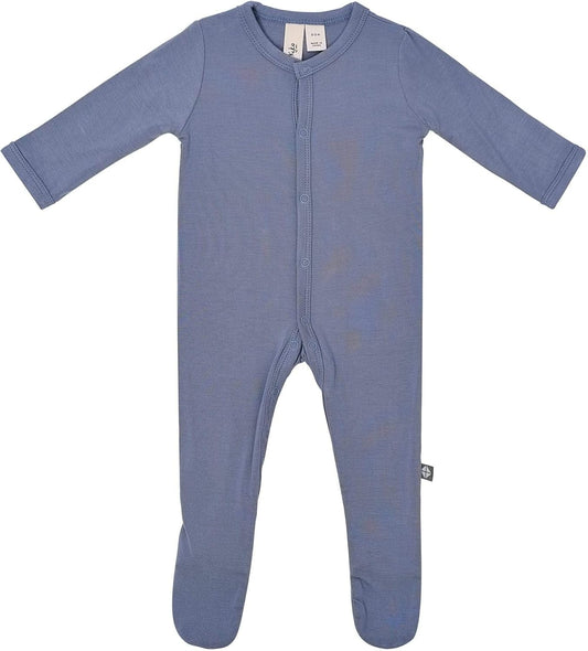 KYTE BABY Unisex Soft Bamboo Rayon Footies, Snap Closure, Newborn, Slate