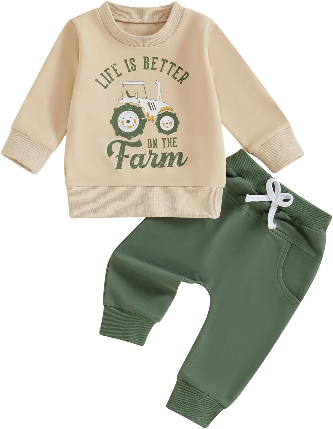 Toddler Baby Boy Clothes Crewneck Sweatshirt Long Sleeve Letter Print Shirt with Pants Cute Fall Winter Outfits