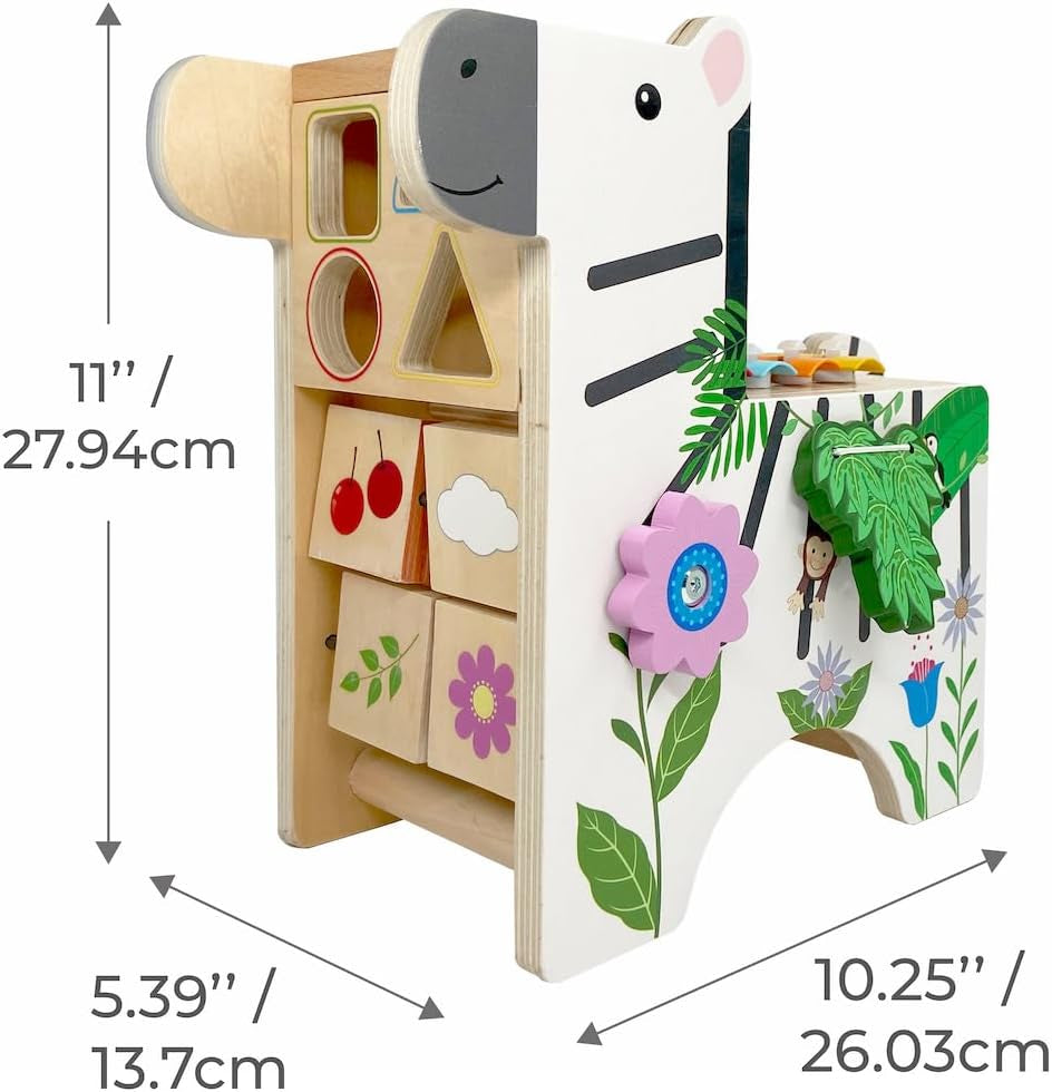 Teamson Kids Zebra Learn & Play Activity Center for Toddlers with Xylophone