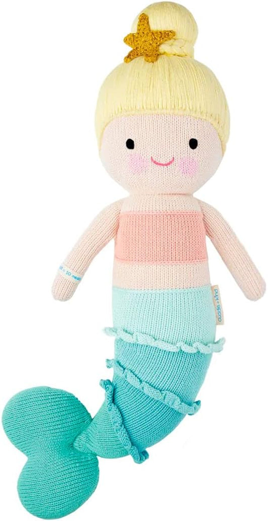 Cuddle + Kind Skye the Mermaid Regular 20" Hand-Knit Doll – 1 Doll = 10 Meals, Fair Trade, Heirloom Quality, Handcrafted in Peru, 100% Cotton Yarn