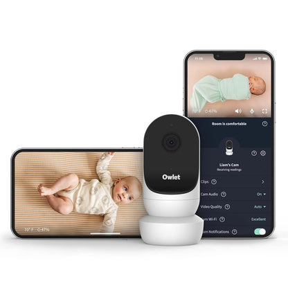 Owlet Cam Smart Video Baby Monitor with Video Camera and Audio - Secure Wifi, 1080P Night Vision, Customize Cry, Sound and Motion Alerts, 2-Way Audio, Mounting Kit