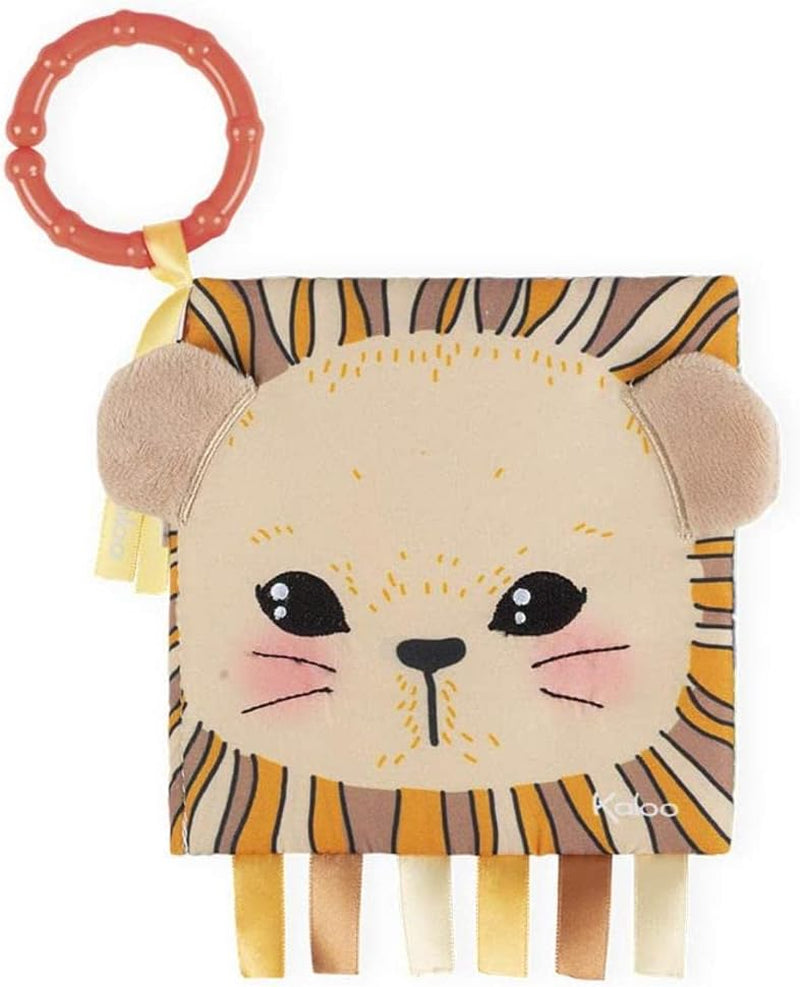 Kaloo My First Curious Lion Cub Activity Book with Soft Cloth Pages & Textured Shapes- Learn about Emotions Ages 0+