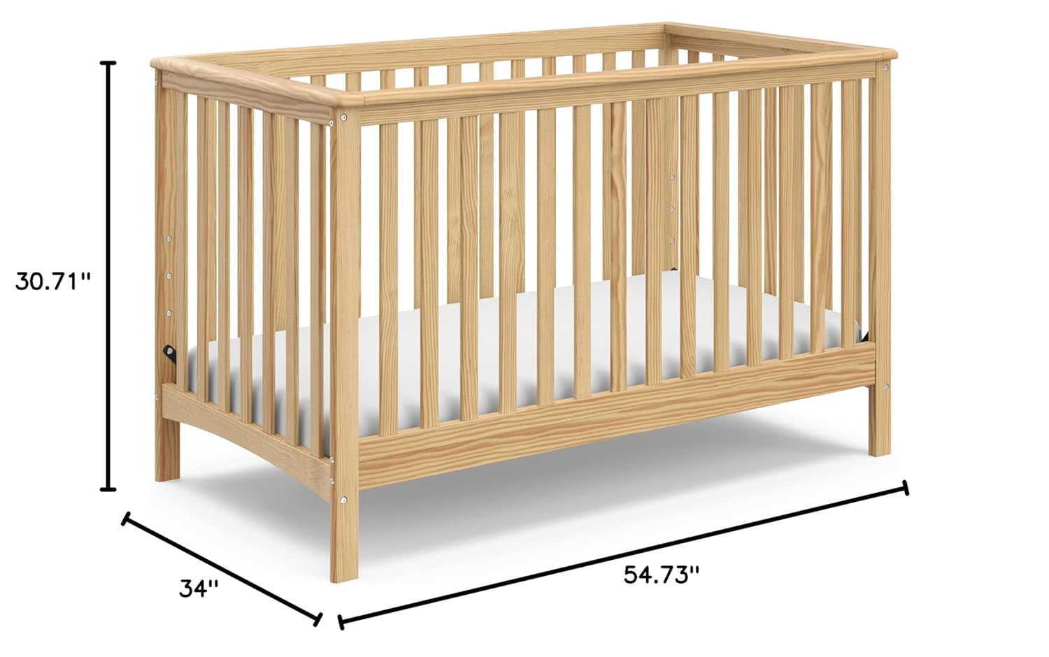 Storkcraft Hillcrest 4-In-1 Convertible Crib (Natural) - Converts to Daybed, Toddler Bed, and Full-Size Bed, Fits Standard Full-Size Crib Mattress, Adjustable Mattress Support Base