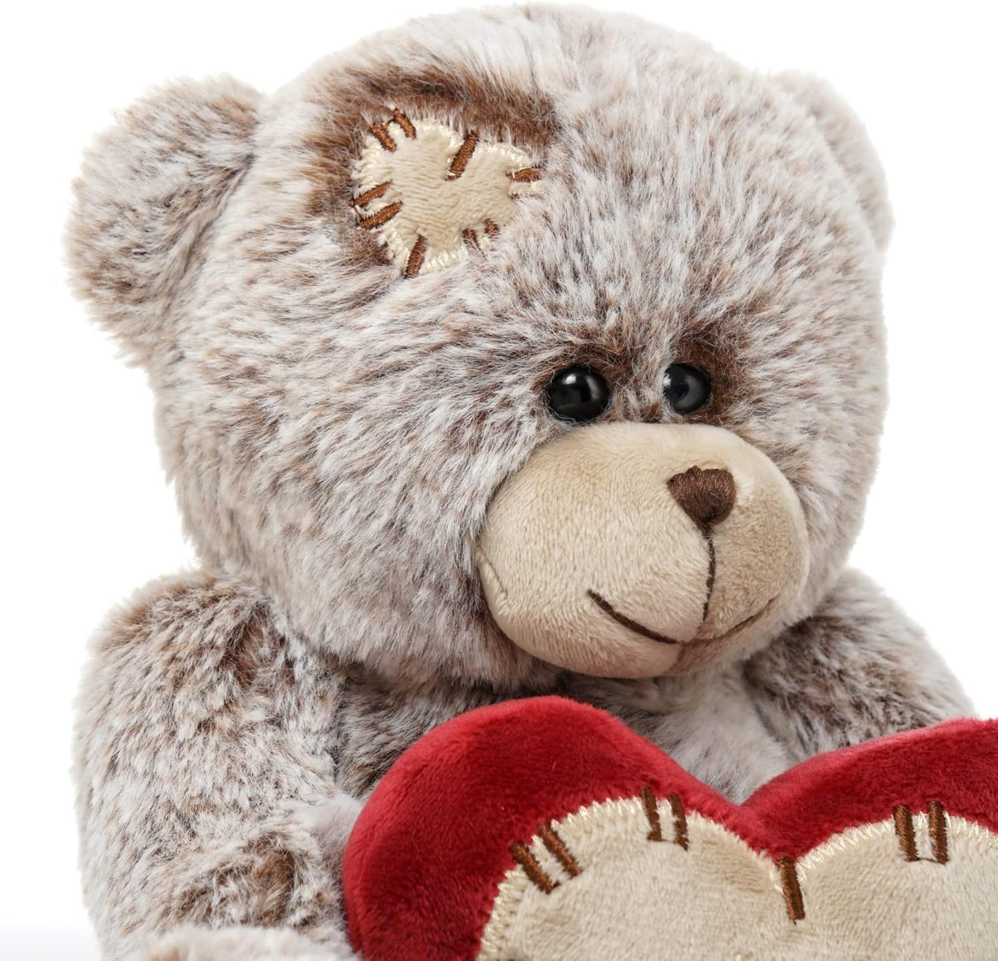 Teddy Bear Stuffed Animals, 10" Plush Stuffed Bear with Red Heart Pillow for Her/Him/Girlfriend/Boyfriend/Babies/Kids/Mom, Unique Gifts for Valentine'S Day/Anniversary/Birthday (Tan)