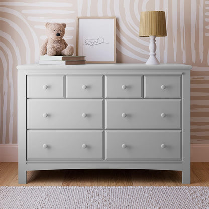 Graco Benton 6 Drawer Double Dresser (Pebble Gray) – Easy New Assembly Process, Universal Design, Durable Steel Hardware and Euro-Glide Drawers with Safety Stops, Coordinates with Any Nursery