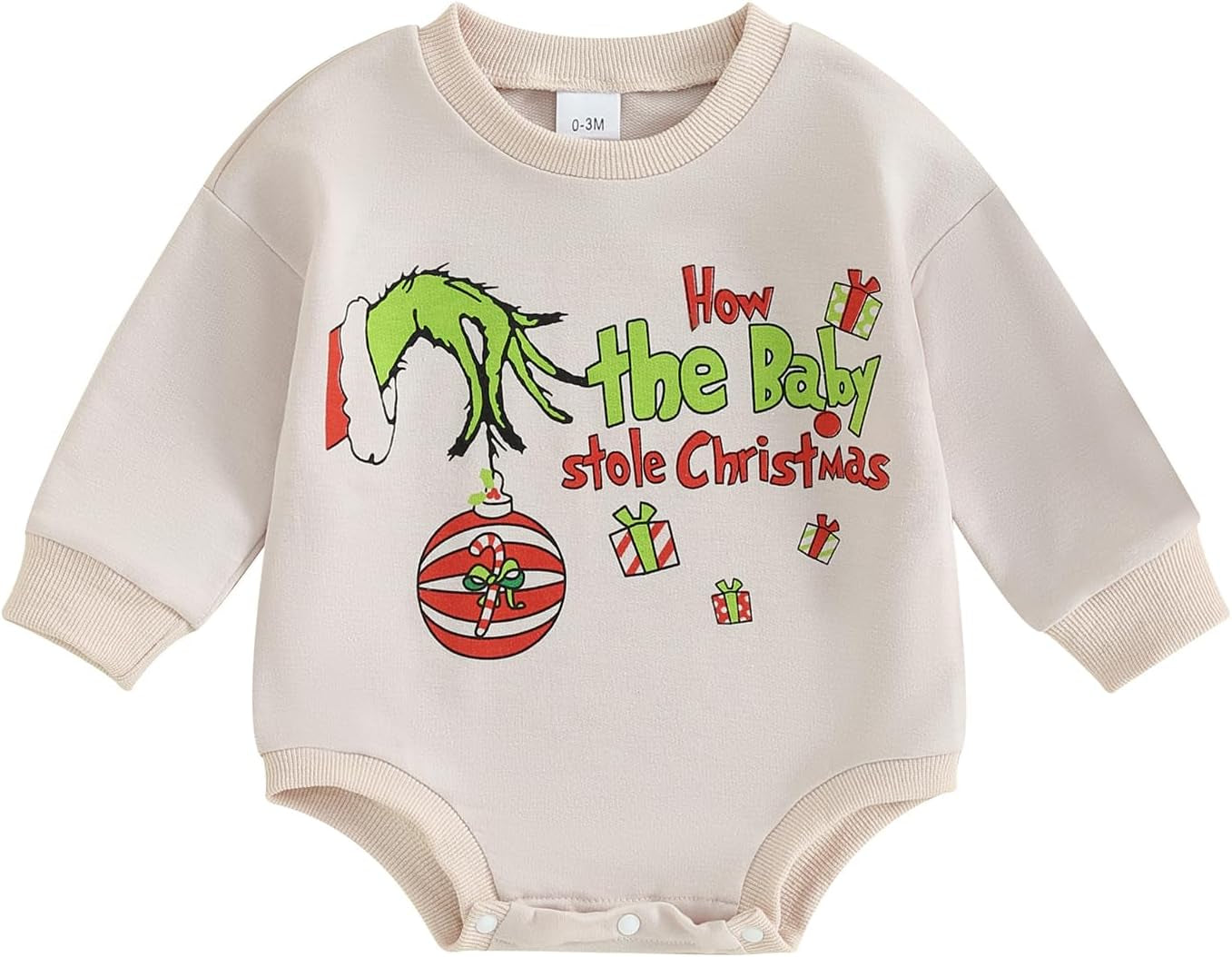 Gender Neutral Newborn Baby Boy Girl Christmas Outfit Xmas Bubble Romper Onesie Toddler Infant Fall Winter Clothes