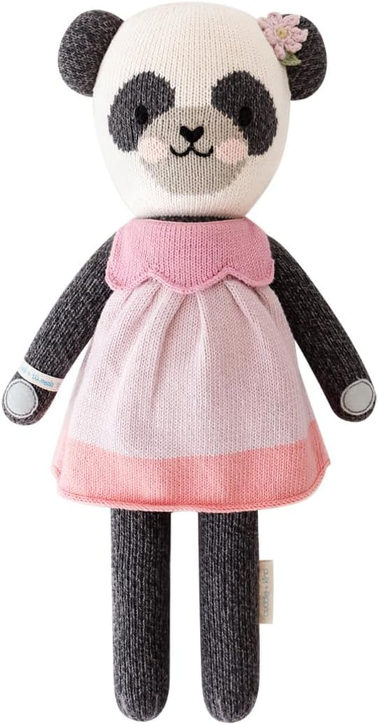 Cuddle + Kind Polly the Panda Little 13" Hand-Knit Doll – 1 Doll = 10 Meals, Fair Trade, Heirloom Quality, Handcrafted in Peru, 100% Cotton Yarn