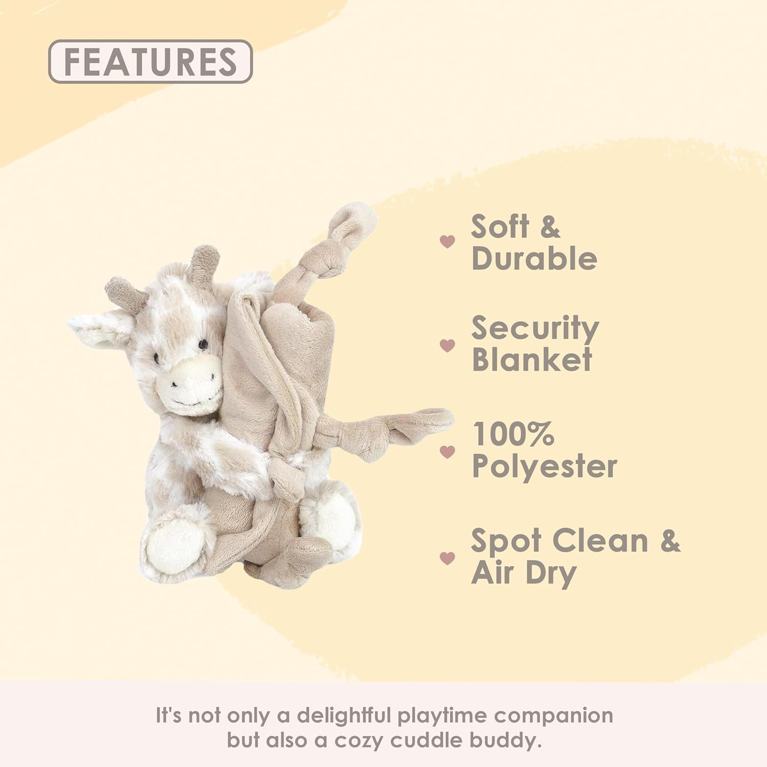 MON AMI Gentry the Giraffe Plush Lovey for Babies – 13.5” | Knotted Security Blanket for Newborns