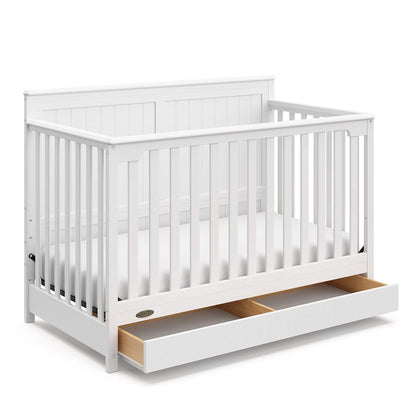 Graco Hadley 5-In-1 Convertible Crib and Changer with Drawer (Espresso) – GREENGUARD Gold Certified, Crib and Changing -Table Combo with Drawer, Includes Baby Changing Pad, Converts to Full-Size Bed