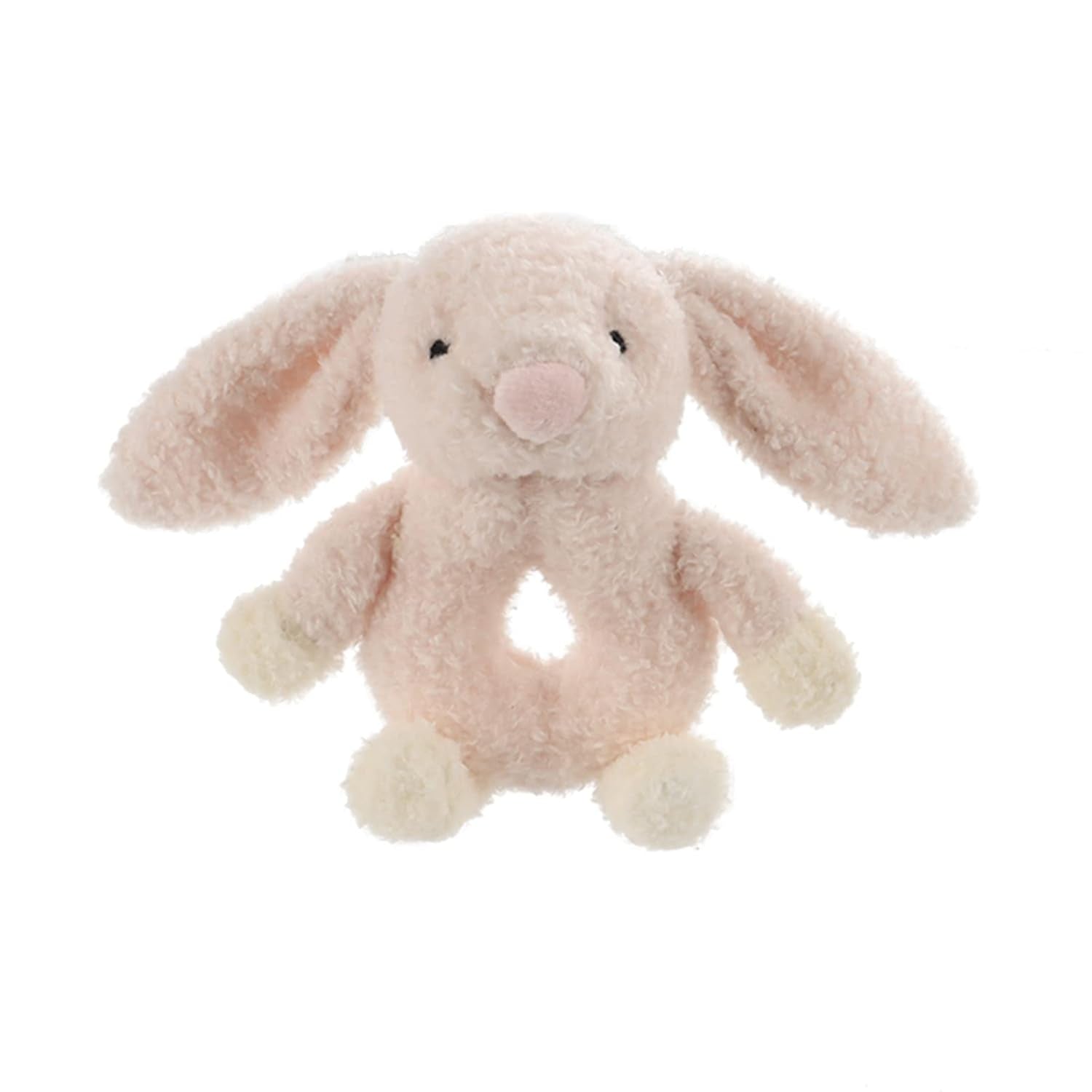 Apricot Lamb Baby Lovey Bunny Soft Rattle Toy, Plush Stuffed Animal for Newborn Soft over 0 Months (Pink Rabbit, 7 Inches)