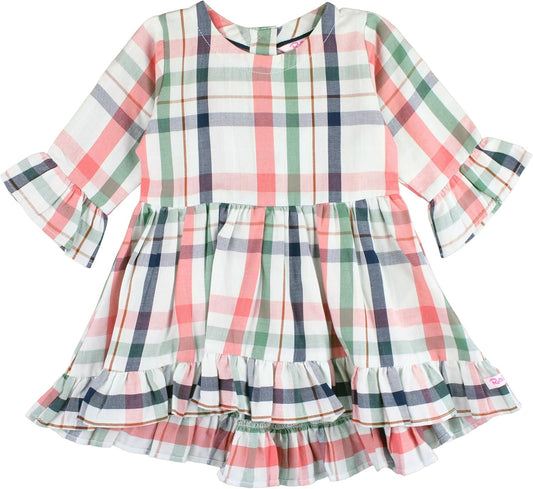 Rufflebutts® Baby/Toddler Girls Long Sleeve High Low Flowy Ruffle Tunic Top