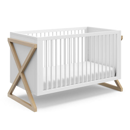 Storkcraft Equinox 3-In-1 Convertible Crib (Gray) – Easily Converts to Toddler Bed and Daybed, 3-Position Adjustable Mattress Support Base, Modern Two-Tone Design for Contemporary Nursery