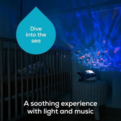 Bobbi the Whale Ceiling Night Light Projector for Babies and Kids, Sleep Soother with Adjustable Volume Lullabies, White Noises, 3 Night Light Intensities