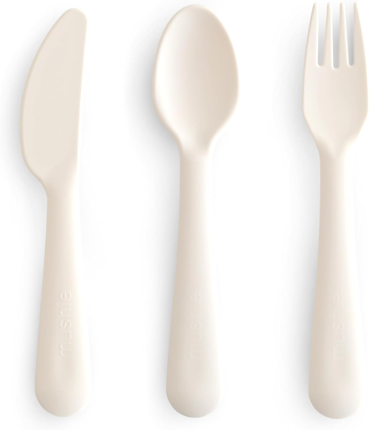 Mushie Dinnerware Cutlery Set of 3 for Kids | Made in Denmark (Cloud)