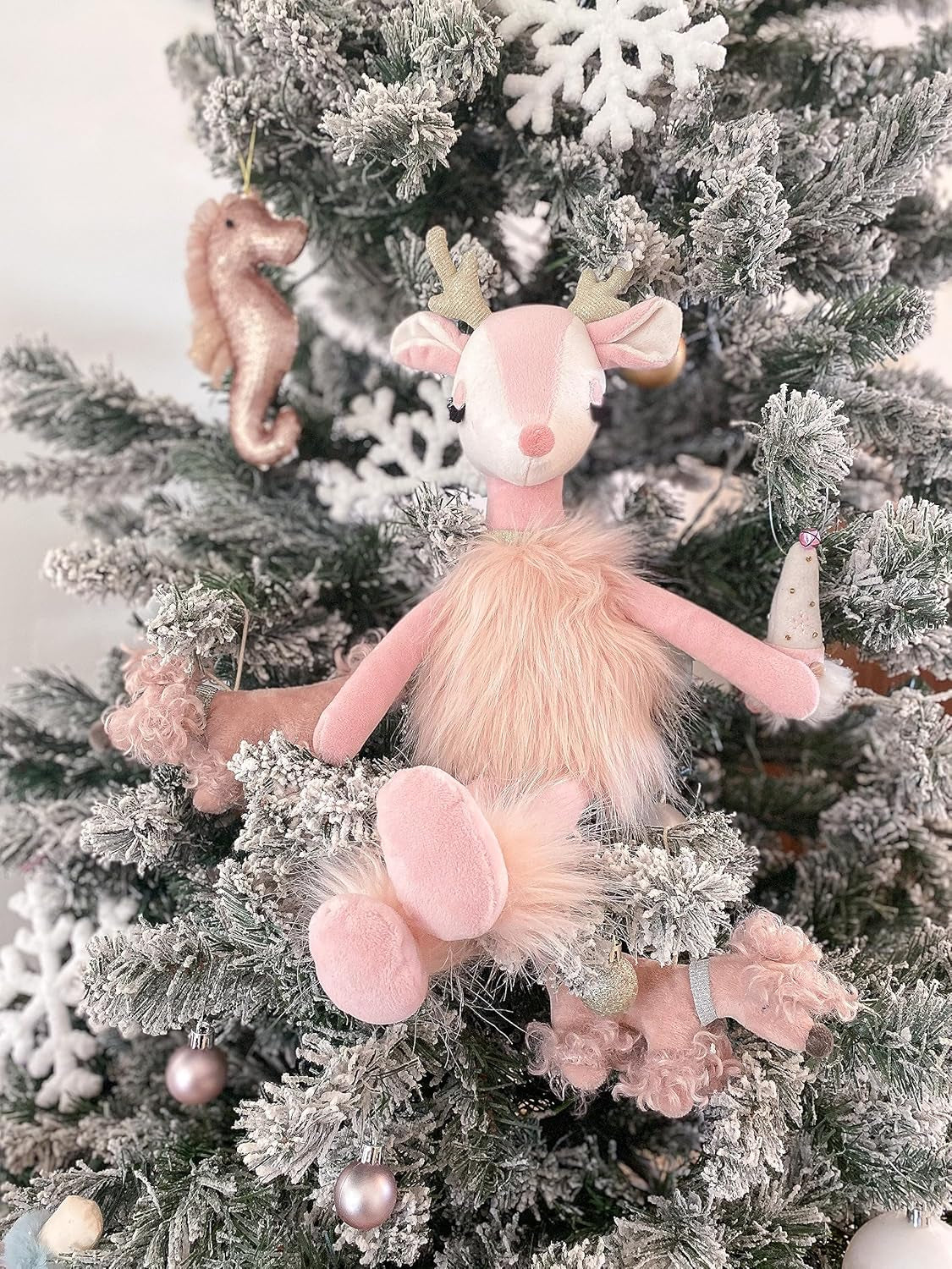 MON AMI Freija the Pink Reindeer Stuffed Animal Doll – 17”, Deer Plush Toy, Use as Toy or Room Décor, Great Gift for Kids of All Ages, Ideal Gift for Christmas