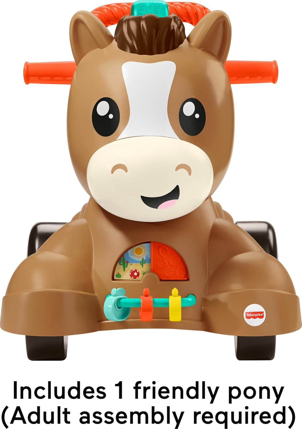 Fisher-Price Baby Learning Toy, Walk Bounce & Ride Pony Musical Walker & Ride-On for Infants & Toddlers Ages 9+ Months (Amazon Exclusive)