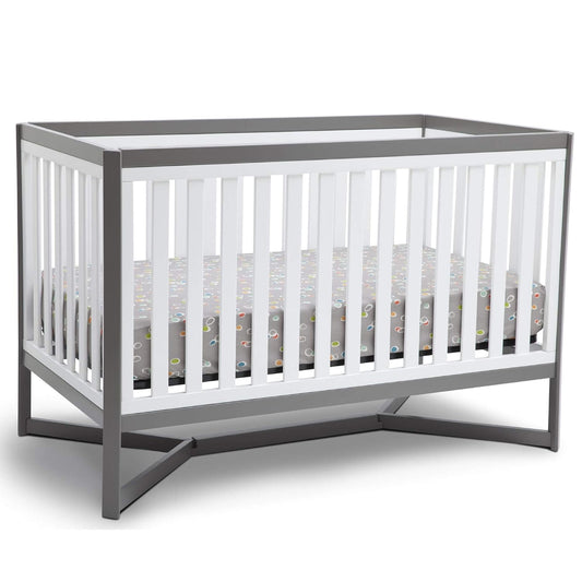 Delta Children Tribeca 4-In-1 Convertible Crib, White/Grey