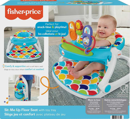 Fisher-Price Portable Baby Chair, Deluxe Sit-Me-Up Floor Seat with Removable Toys and Snack Tray, Happy Hills