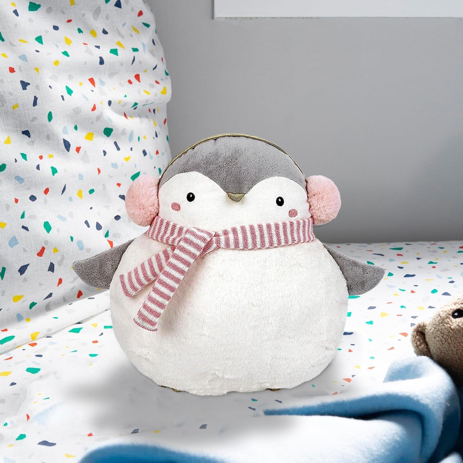 MON AMI Penguin Soft Hugging Pillow – 16”, Plush Stuffed Animal Pillow, Decorative Cushion for Child’S Nursery, Bed or Couch, Cute Room Décor, Holiday