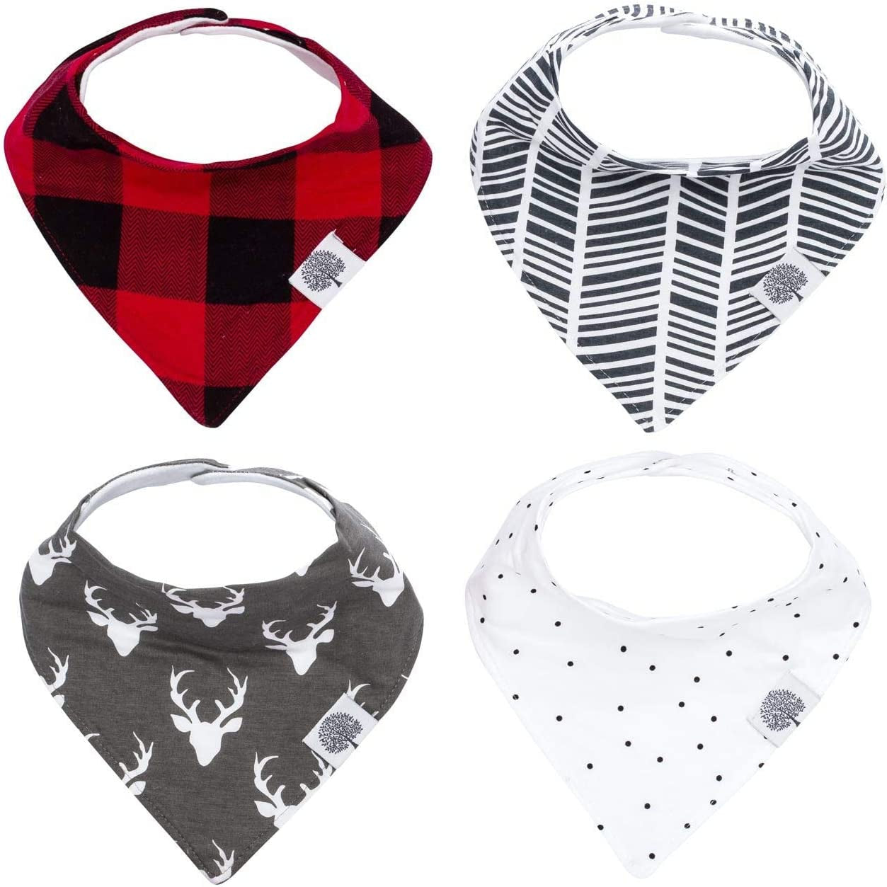 Parker Baby Bandana Drool Bibs 4 Pack Baby Bibs for Boys, Girls, Unisex