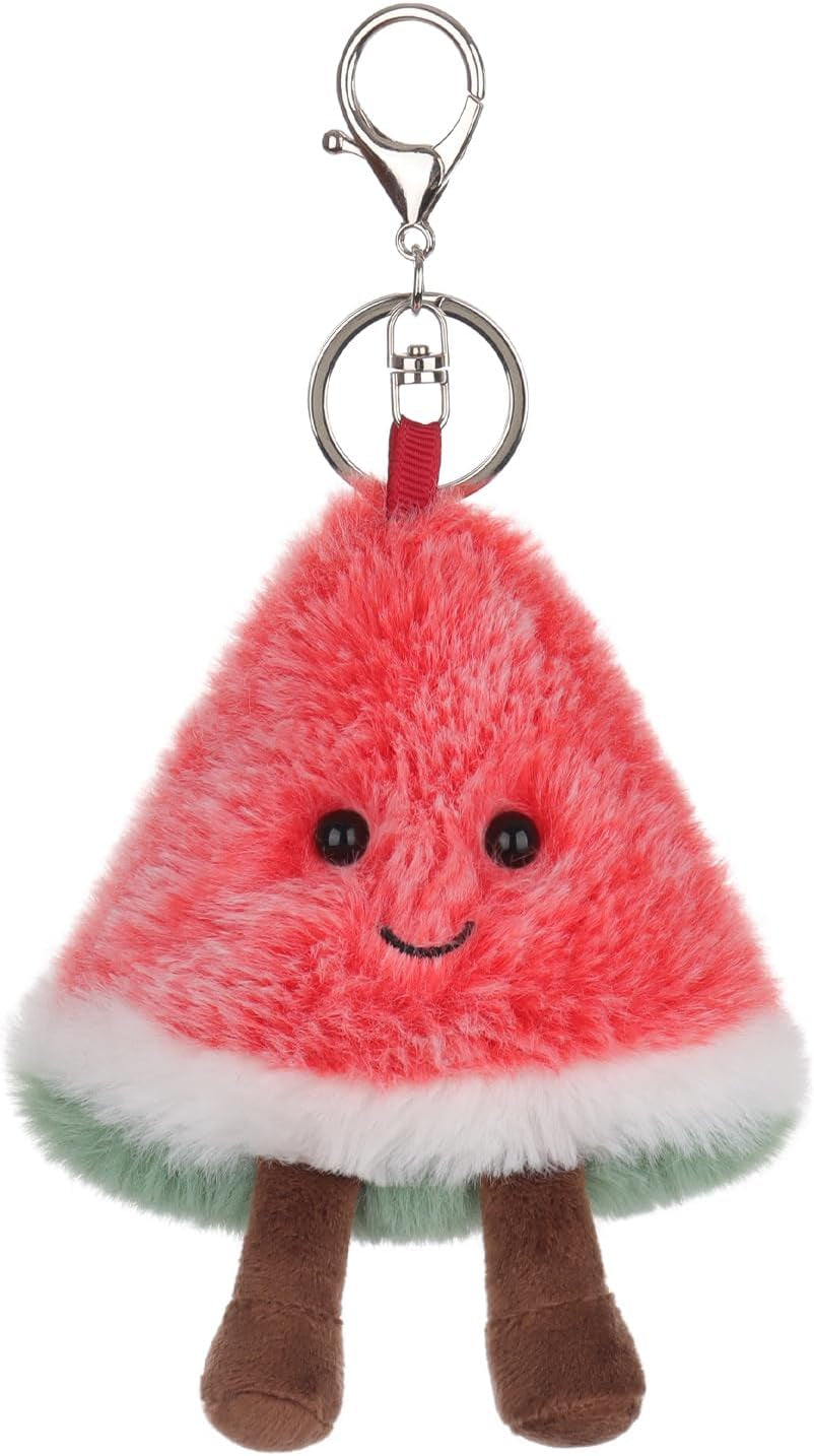 Apricot Lamb Watermelon Cute Keychain, Soft Stuffed Plush Keychain Toys for Kids’ Backpack, Purse, 3.5Inches