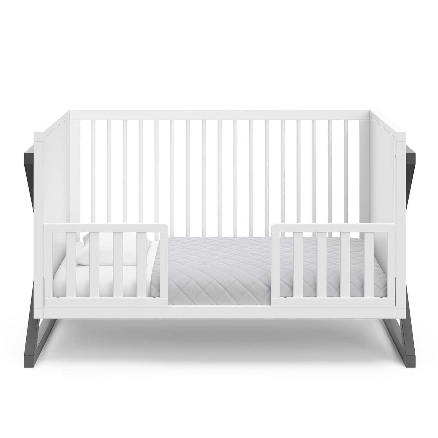 Storkcraft Equinox 3-In-1 Convertible Crib (Gray) – Easily Converts to Toddler Bed and Daybed, 3-Position Adjustable Mattress Support Base, Modern Two-Tone Design for Contemporary Nursery