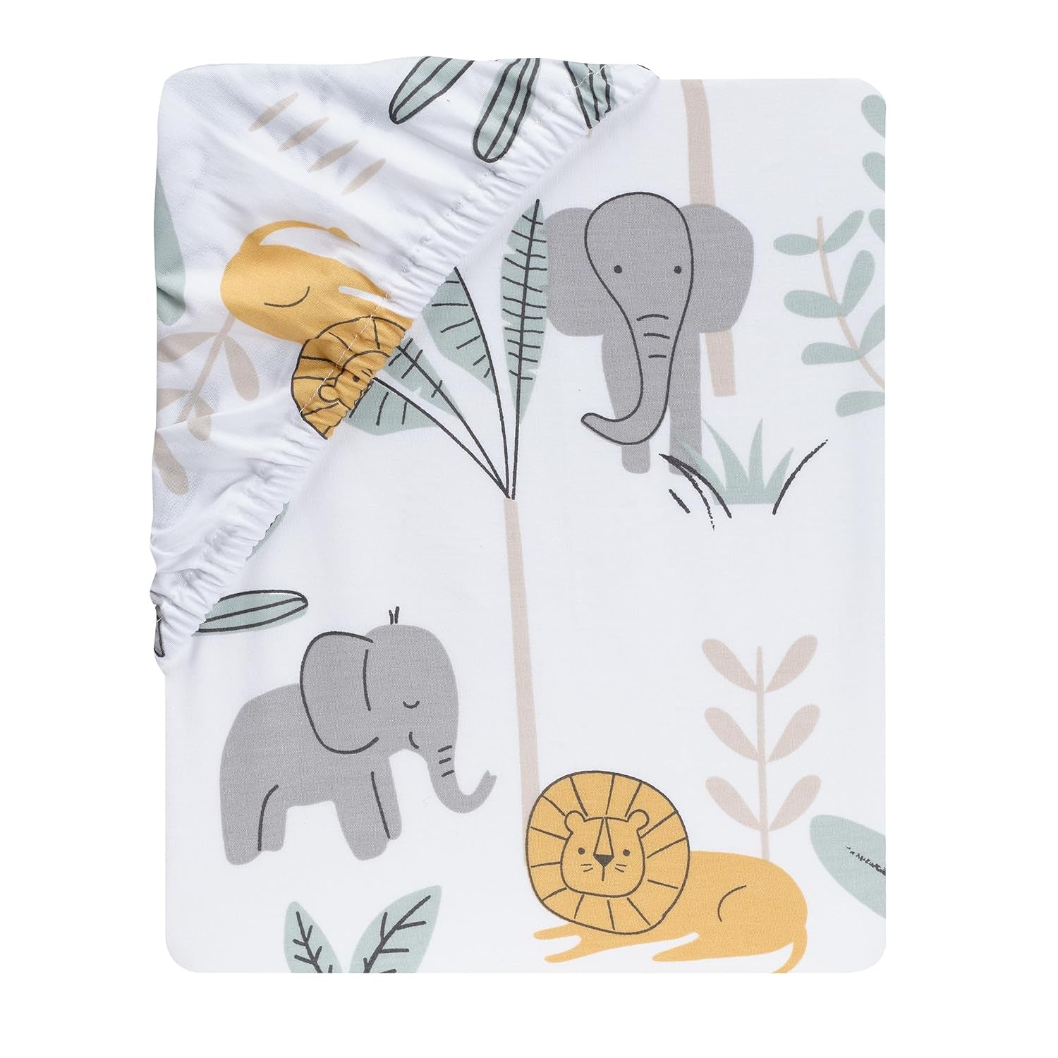 Lambs & Ivy Jungle Adventure Linen/Cotton 3-Piece Nursery Baby Crib Bedding Set