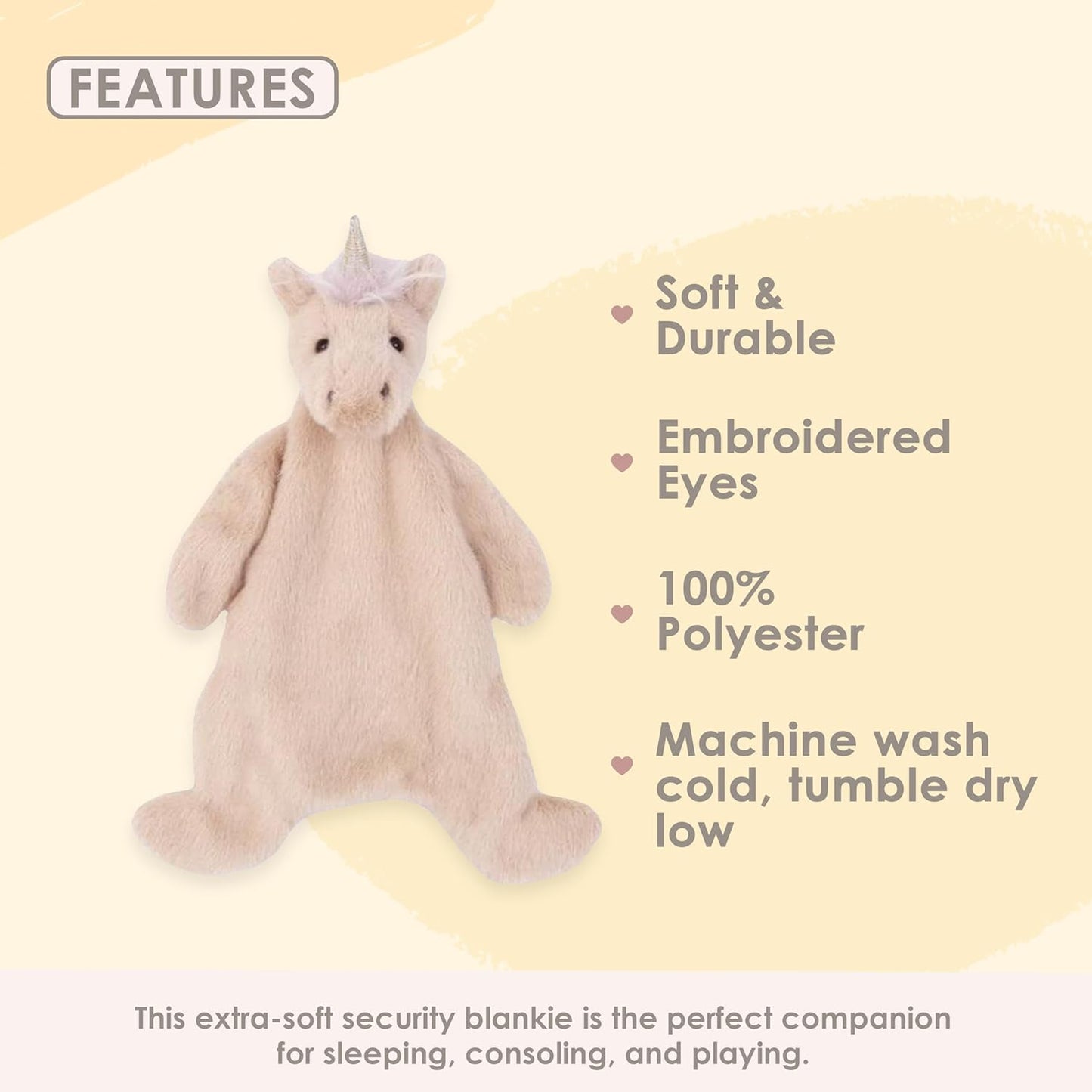 MON AMI Unicorn Plush Lovey for Babies – 15” | Security Blanket for Newborns