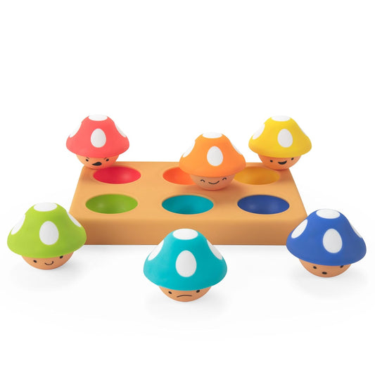 Sassy Mischievous Matching Mushrooms, Sorting Board, Social Emotional Learning Toy, STEM, 12+ Months