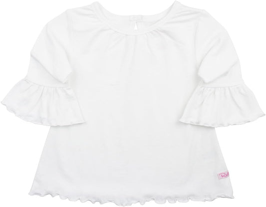 Rufflebutts Merry & Bright Peplum Top - 3-6M White