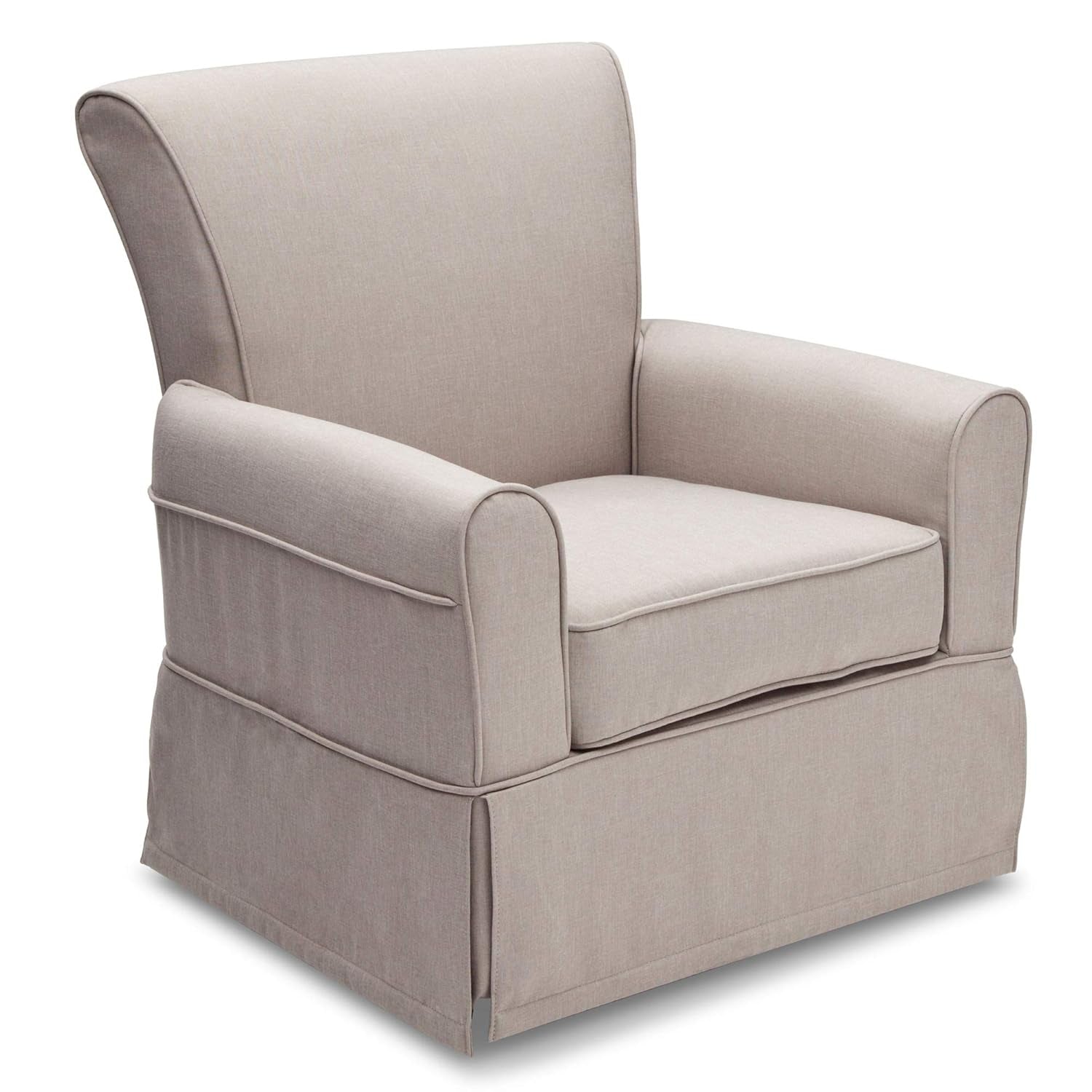 Delta Children Upholstered Glider Swivel Rocker Chair, Taupe