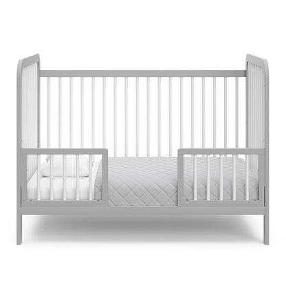 Storkcraft Pasadena 3-In-1 Convertible Crib (Pebble Gray/White) – GREENGUARD Gold Certified, Converts to Daybed and Toddler Bed, Fits Standard Full-Size Crib Mattress, Adjustable Mattress Height