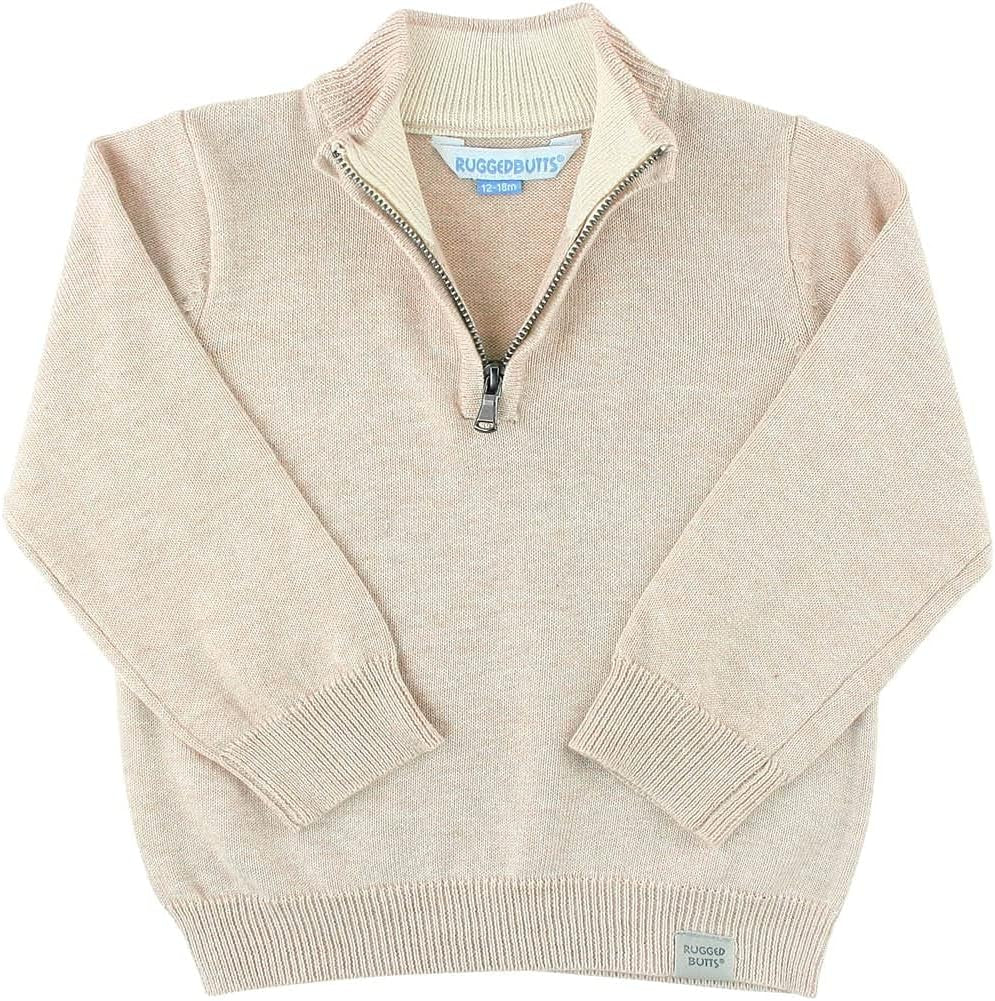 RUGGEDBUTTS® Baby/Toddler Boys Pullover Quarter-Zip Sweater