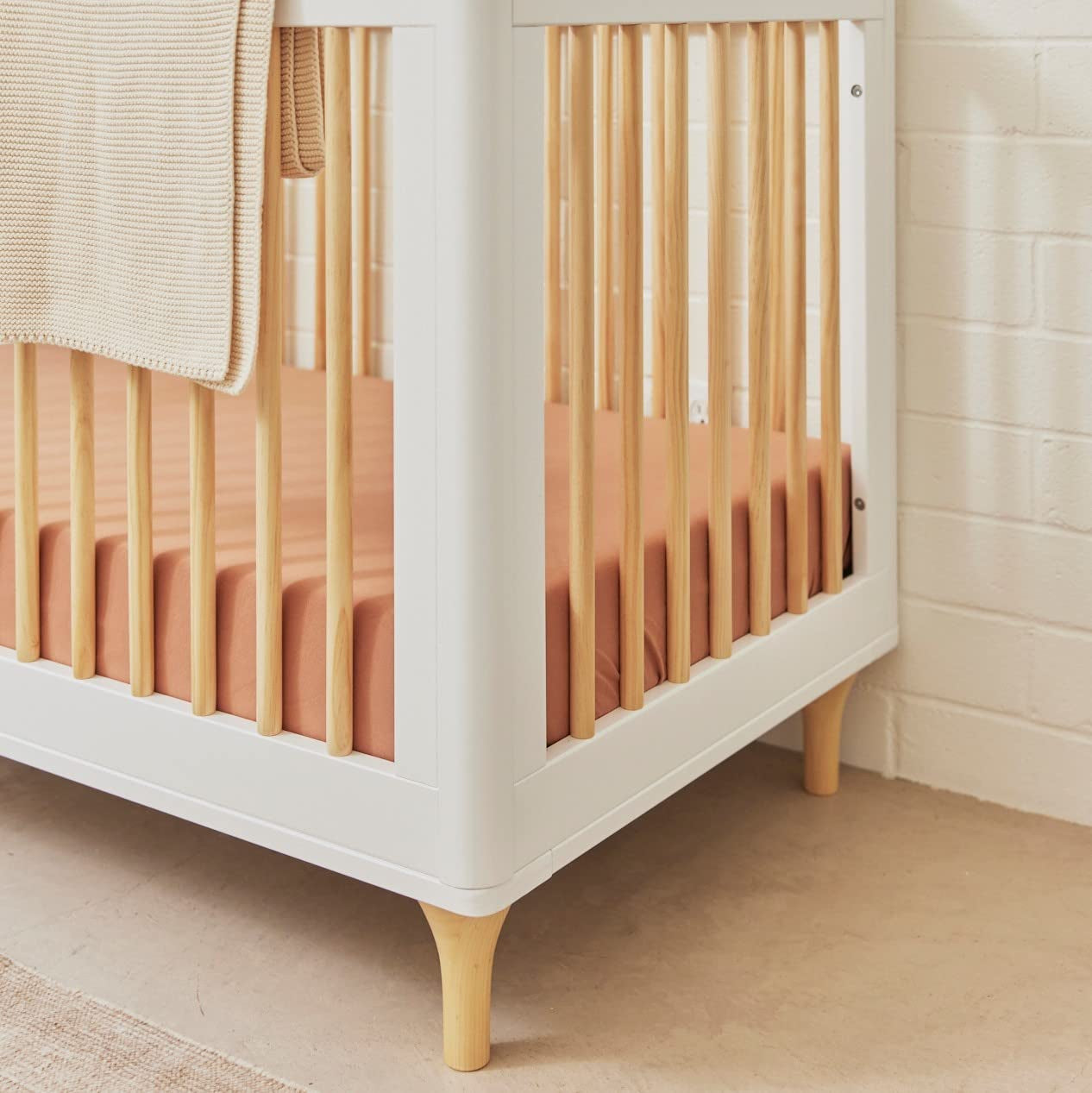 Babyletto Lolly 3-In-1 Convertible Crib with Toddler Bed Conversion Kit in Canyon/Washed Natural, Greenguard Gold Certified