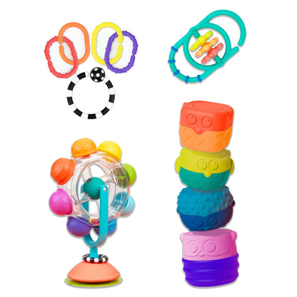 Sassy the Mover & Shaker Sensory Toy Gift Set for Ages 6+ Months, Multi, 6 Count