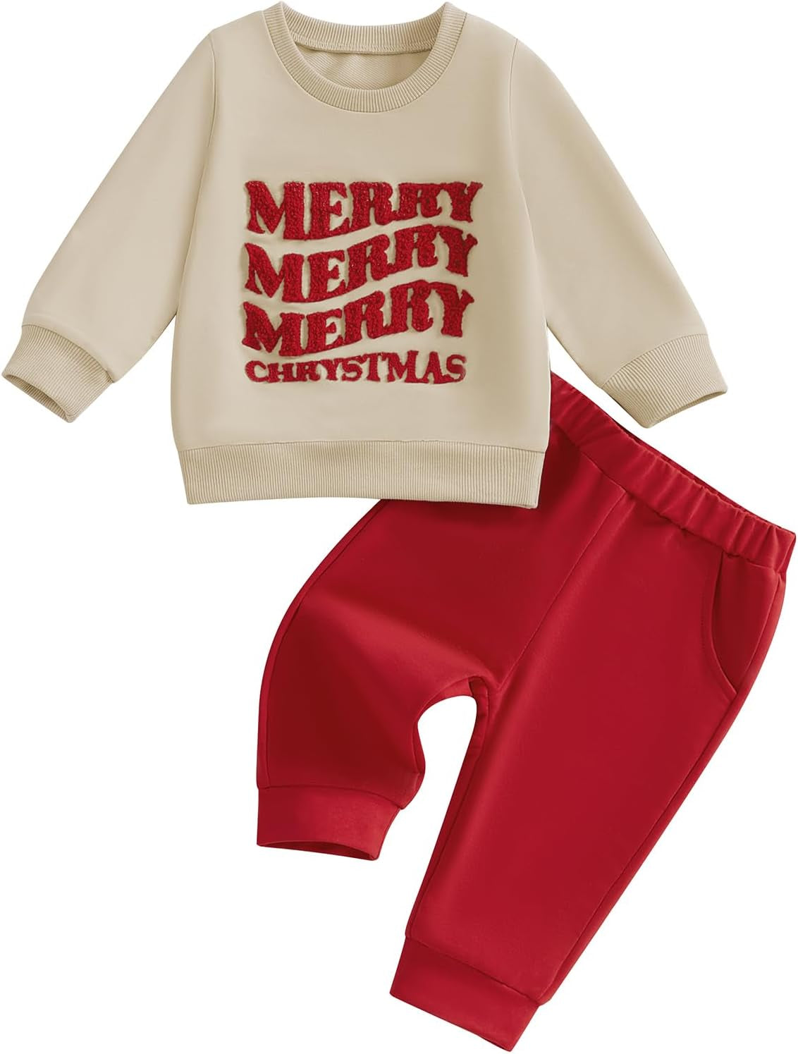 Toddler Baby Boy Girl Christmas Outfits Truck Tree Print Long Sleeve Sweatshirts Pants Fall Infant 2Pcs Clothes