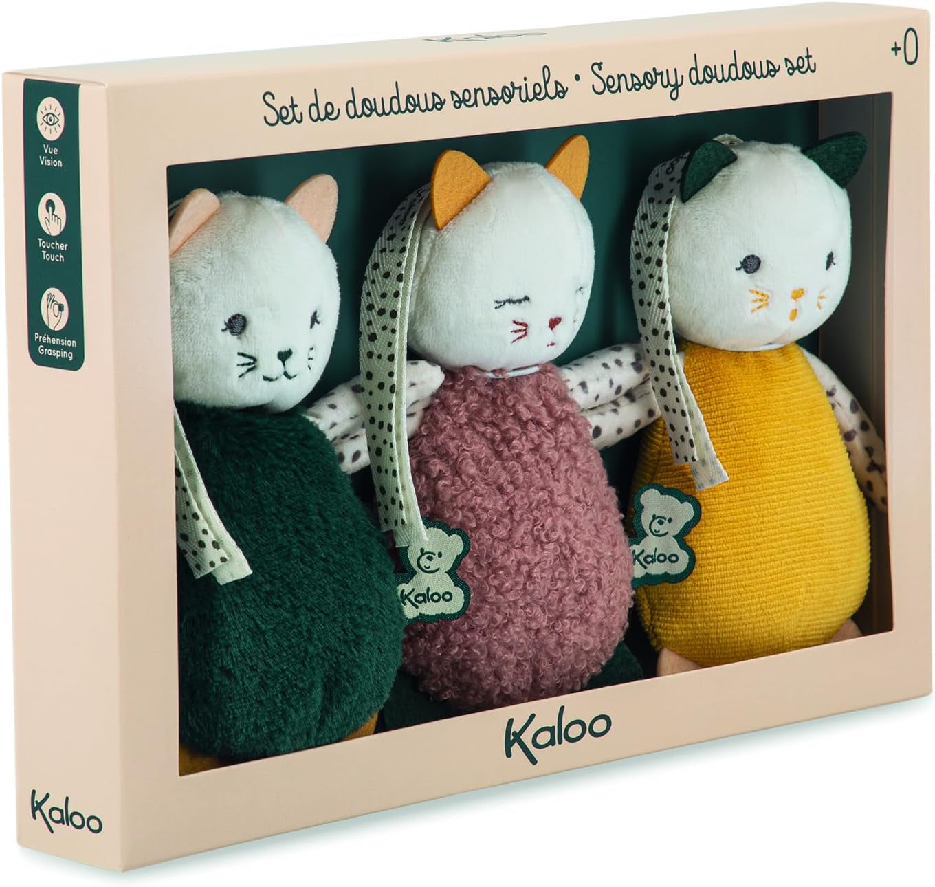 Kaloo - Stimuli - My Little Huggable Cats - Set of 3 Soft Toys - 0 Months + - K971600